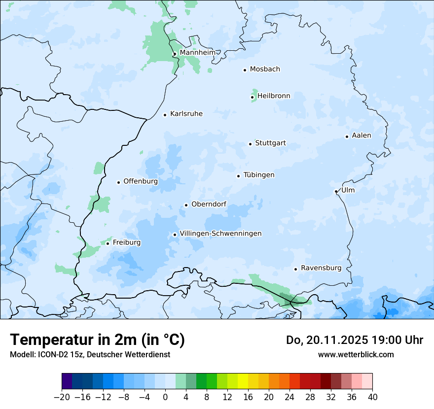 Modellkarten Temperatur