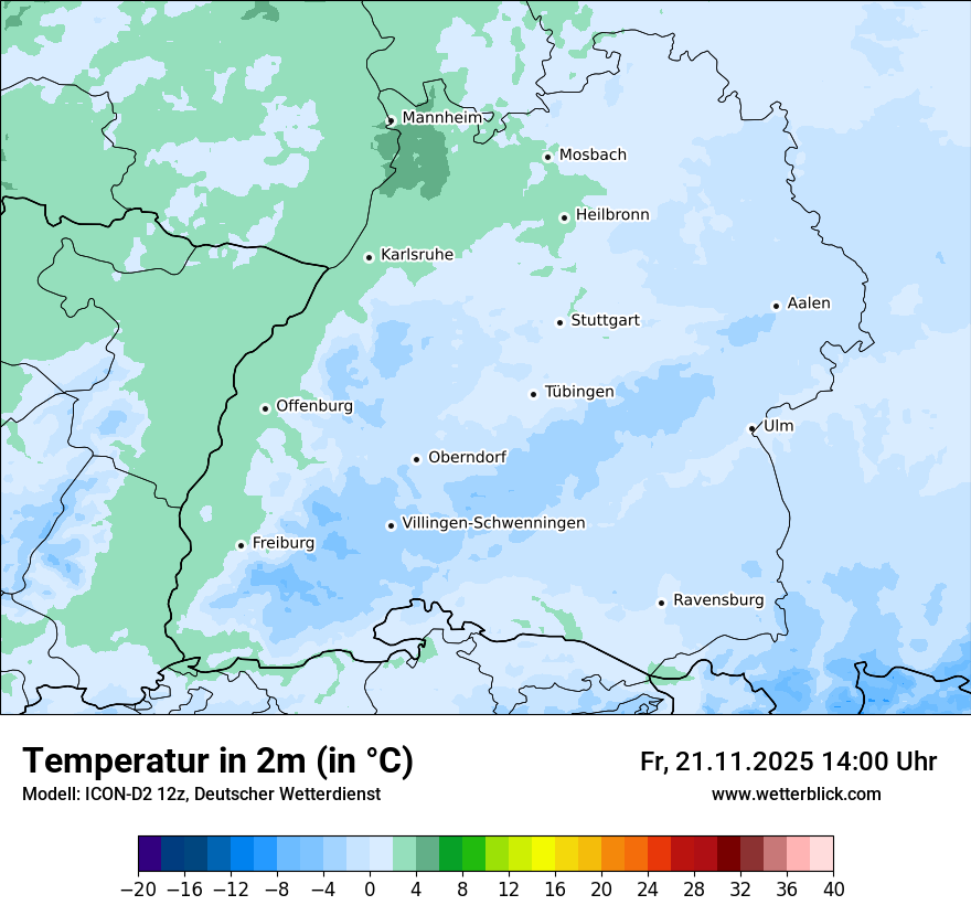 Modellkarten Temperatur