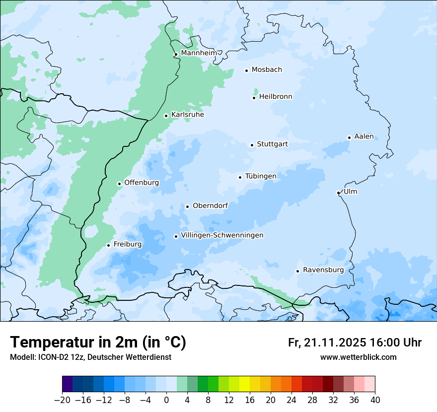Modellkarten Temperatur