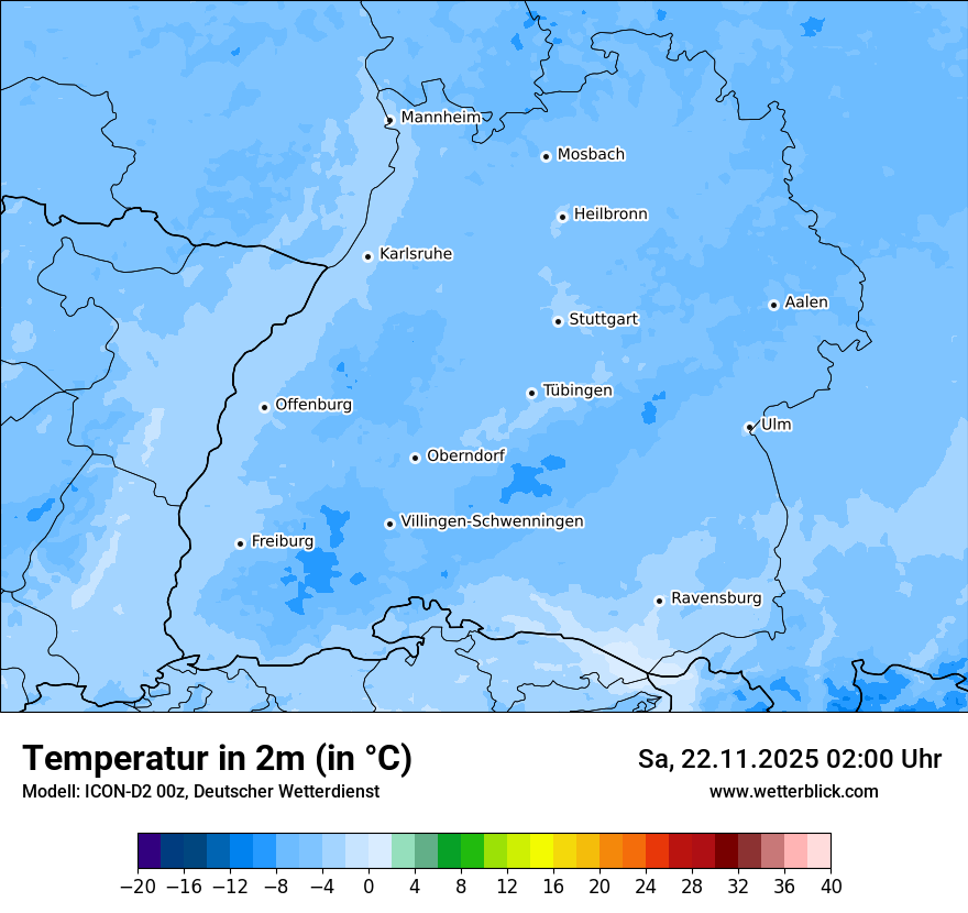 Modellkarten Temperatur