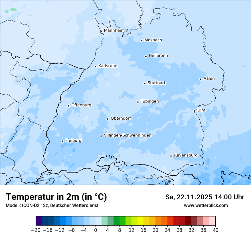 Modellkarten Temperatur