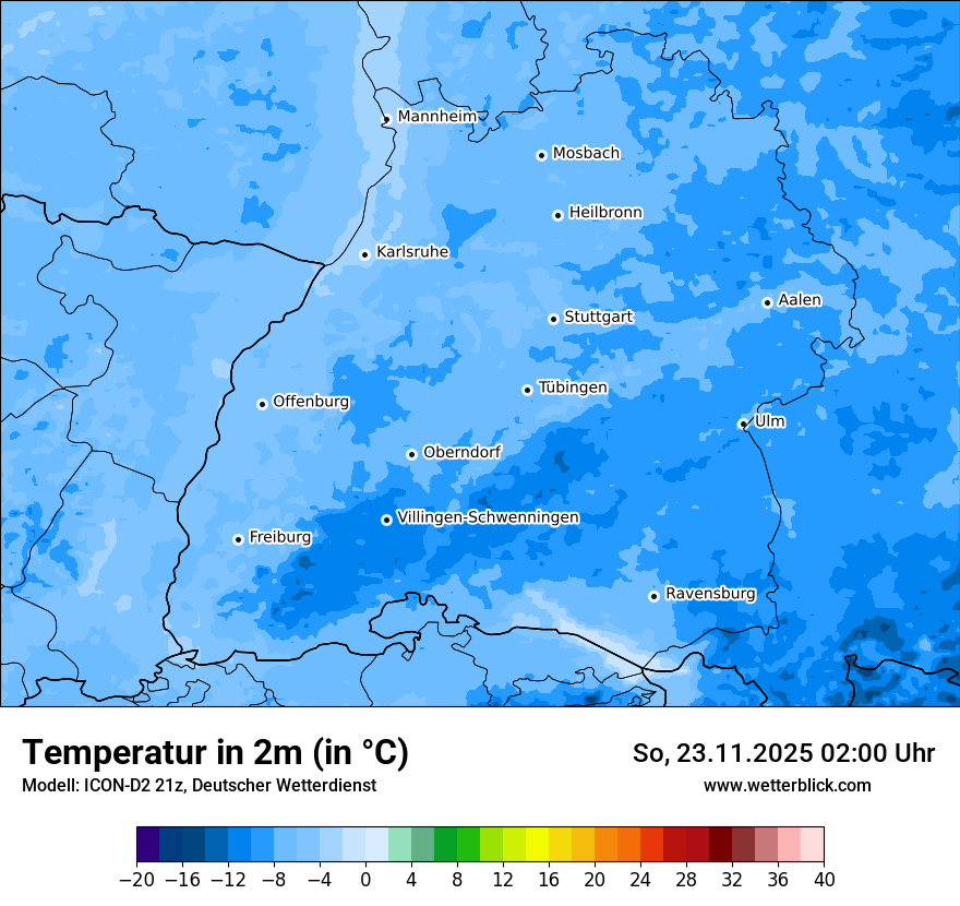 Modellkarten Temperatur