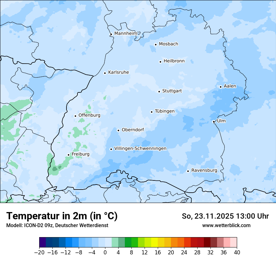 Modellkarten Temperatur