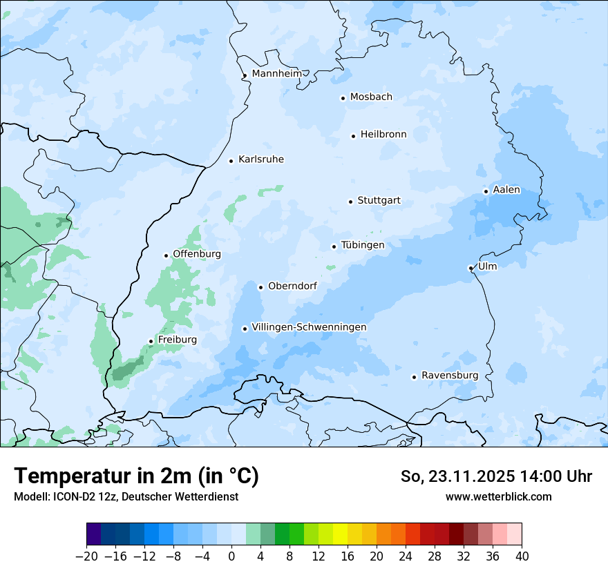 Modellkarten Temperatur