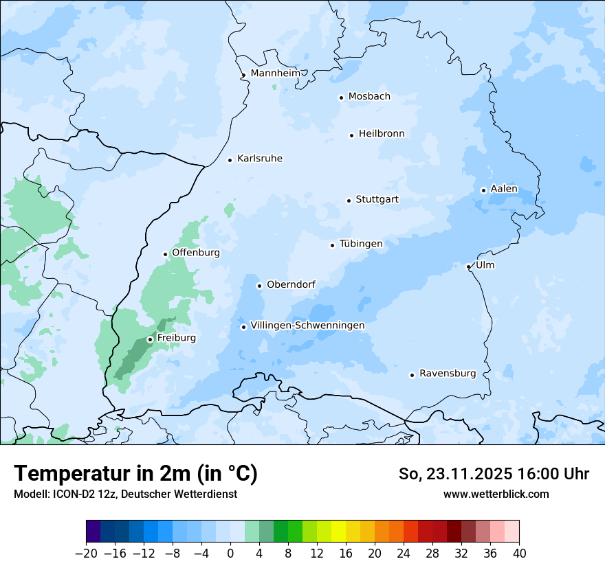 Modellkarten Temperatur
