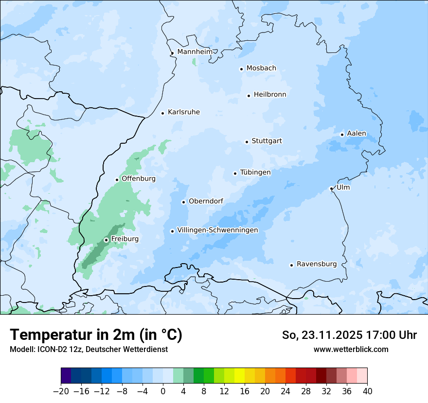 Modellkarten Temperatur