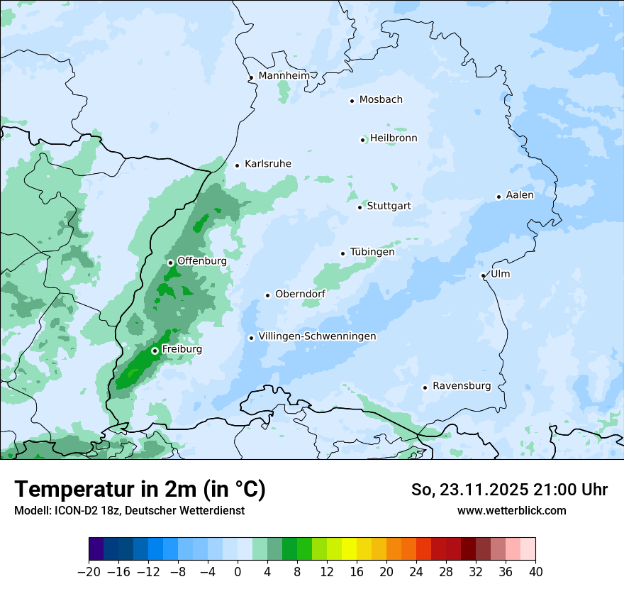 Modellkarten Temperatur
