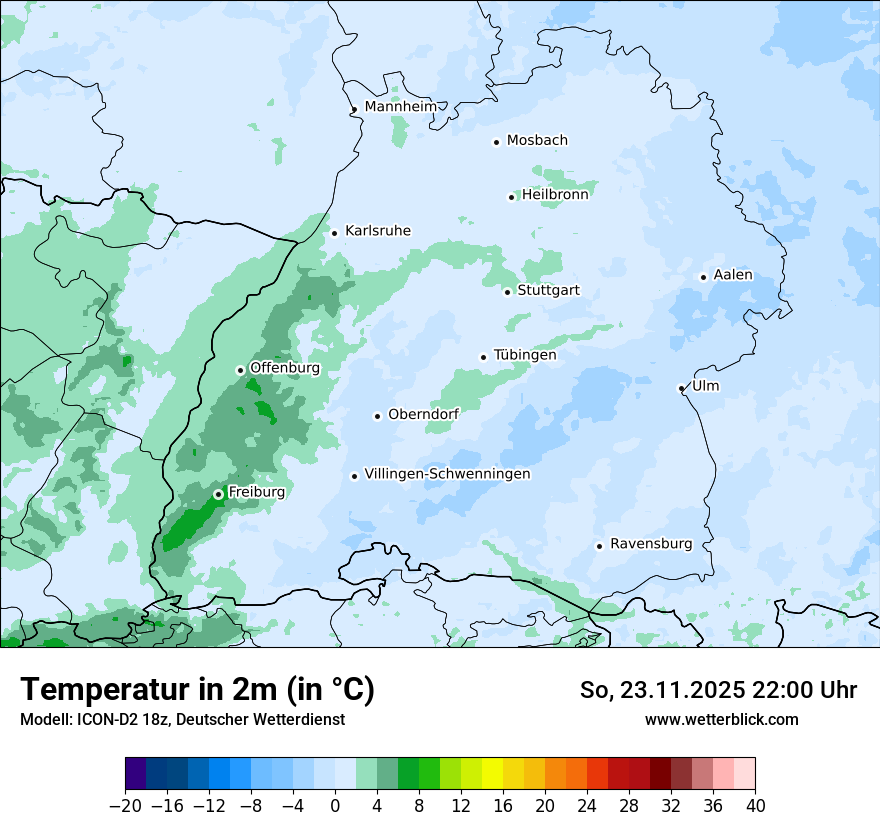Modellkarten Temperatur