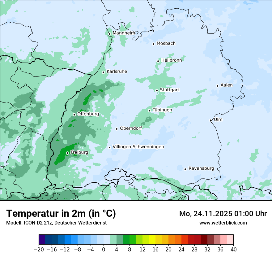 Modellkarten Temperatur