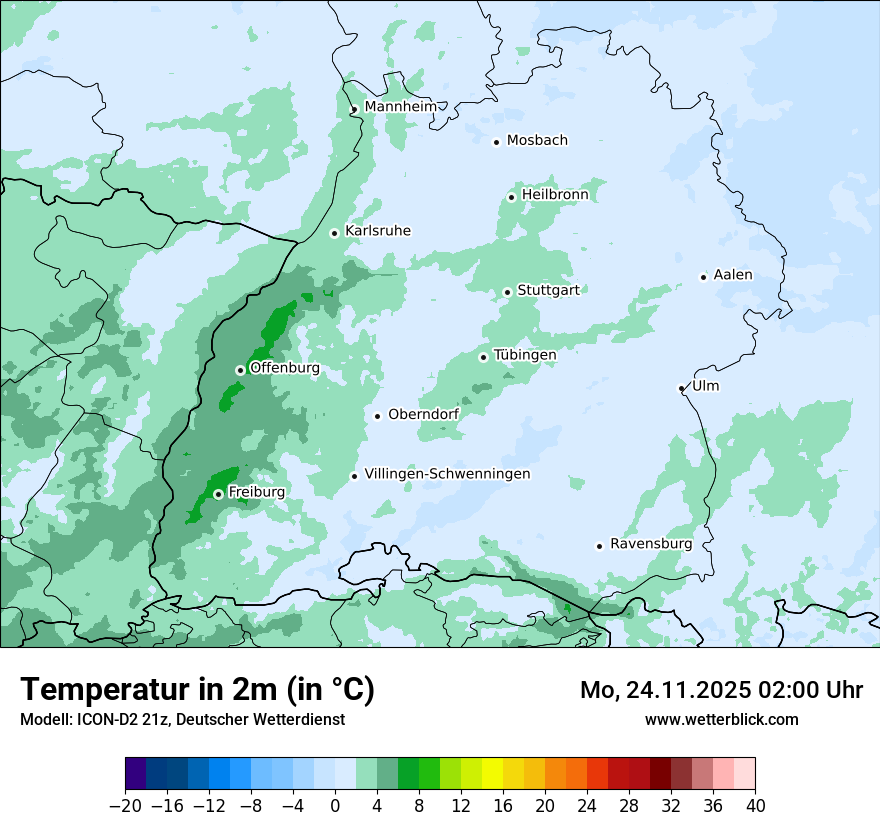 Modellkarten Temperatur