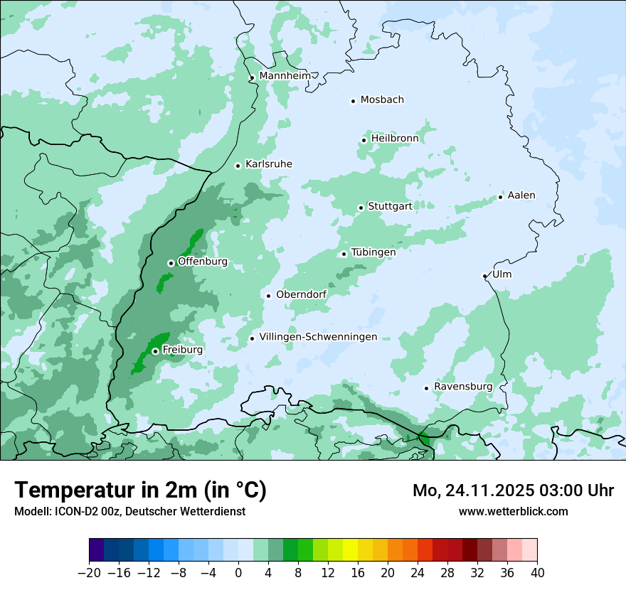 Modellkarten Temperatur