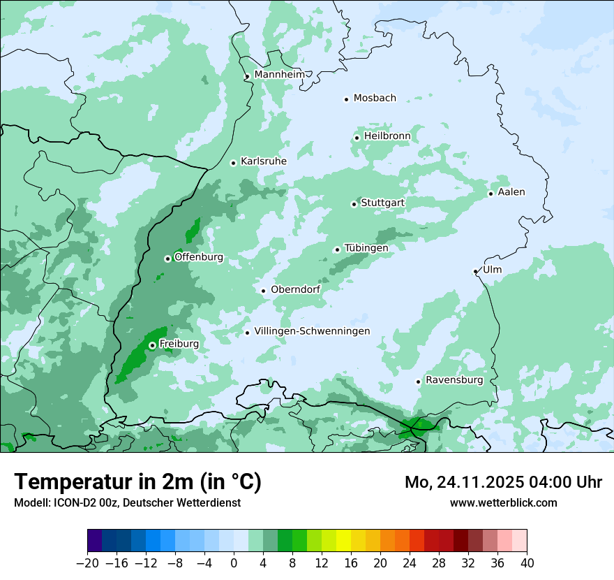 Modellkarten Temperatur