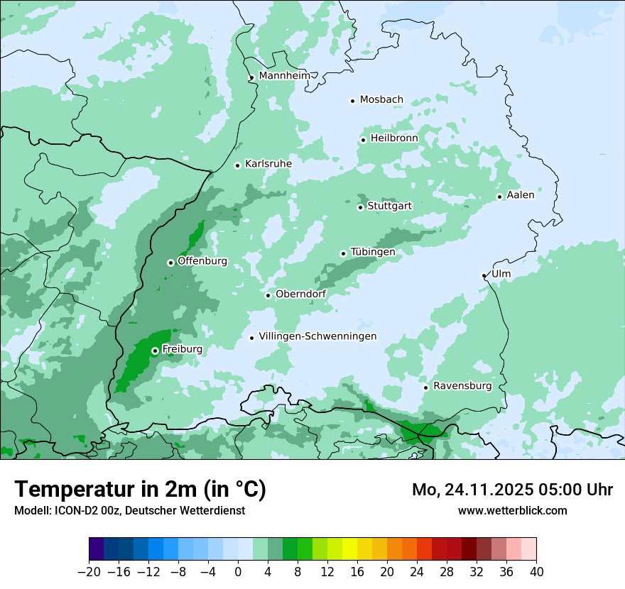 Modellkarten Temperatur