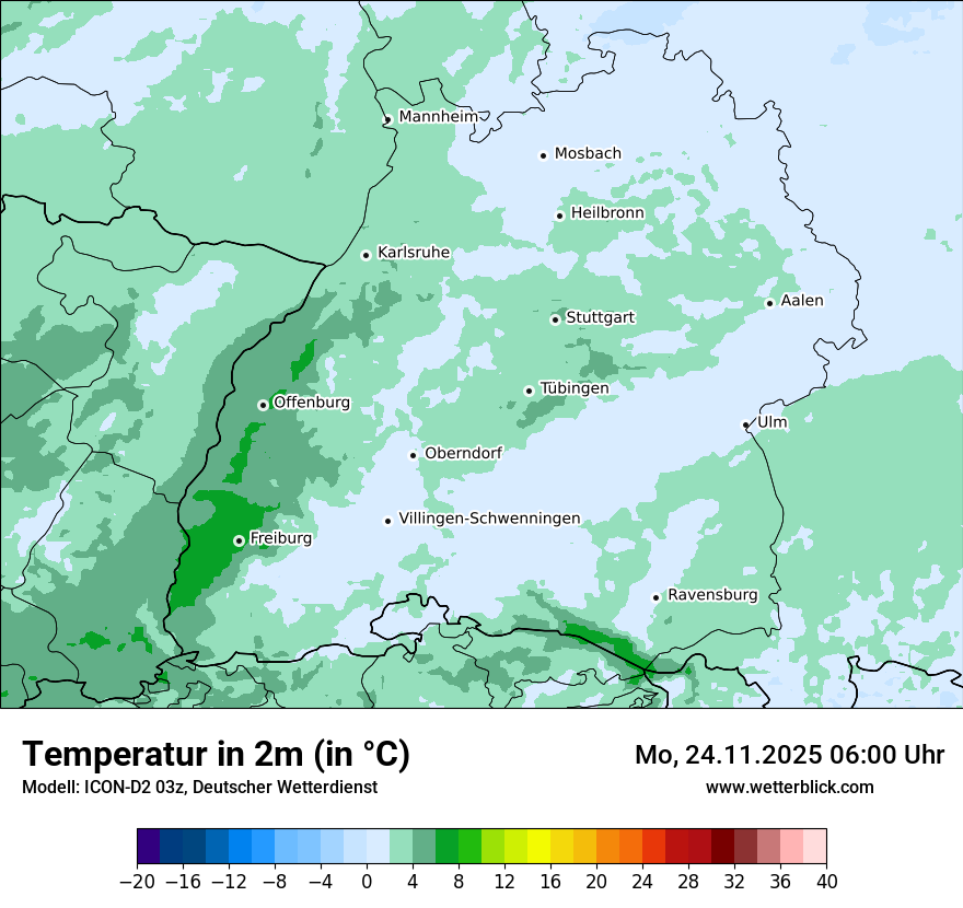 Modellkarten Temperatur