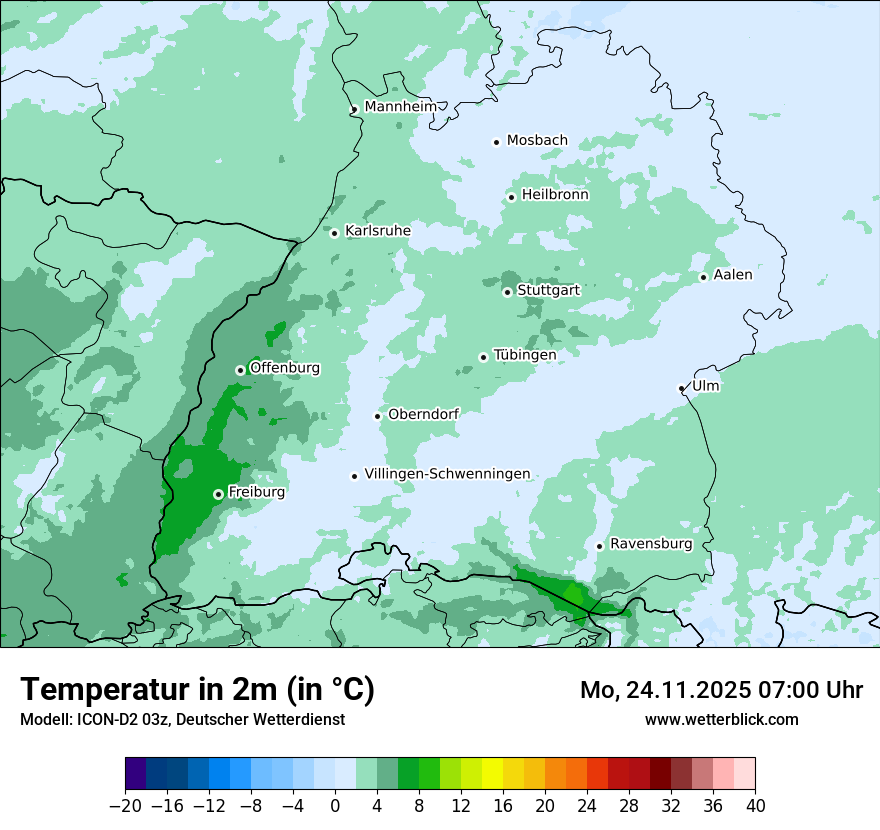Modellkarten Temperatur