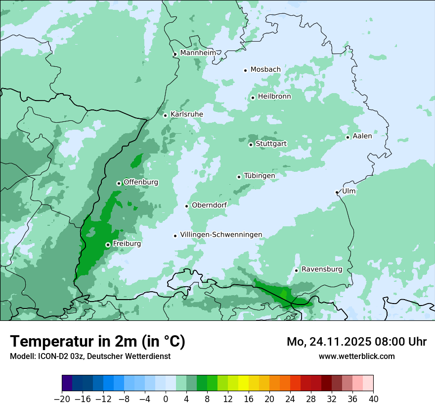 Modellkarten Temperatur