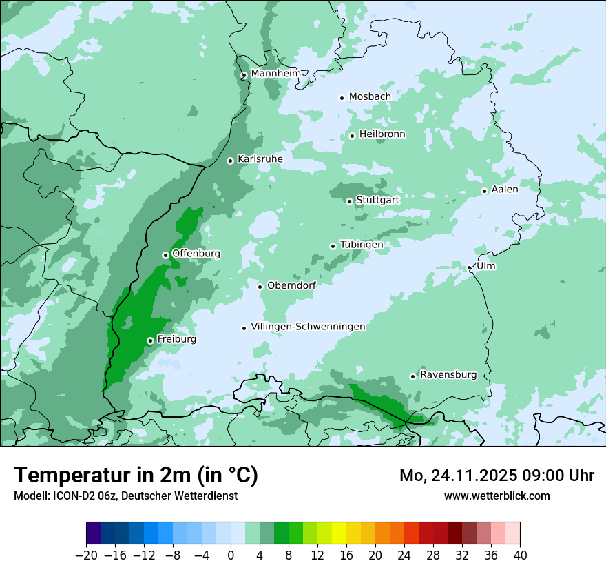 Modellkarten Temperatur