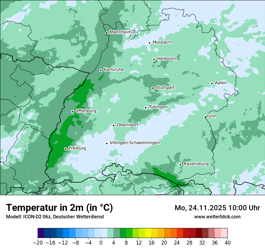 Modellkarten Temperatur