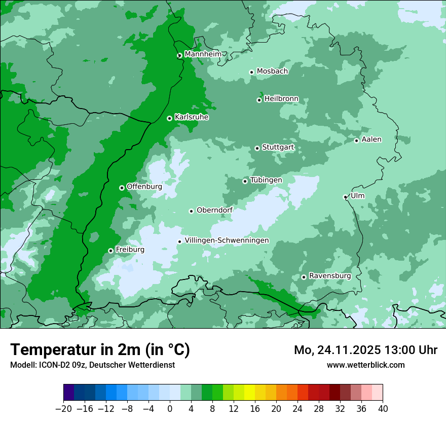 Modellkarten Temperatur