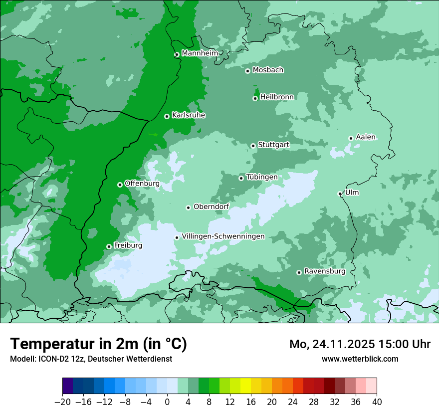 Modellkarten Temperatur