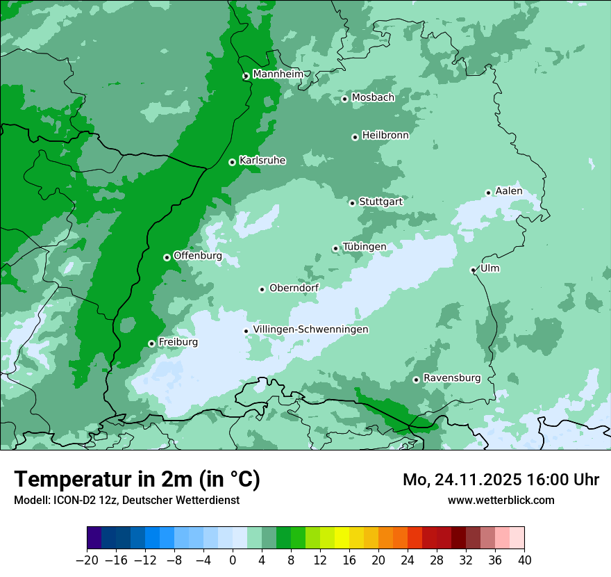 Modellkarten Temperatur