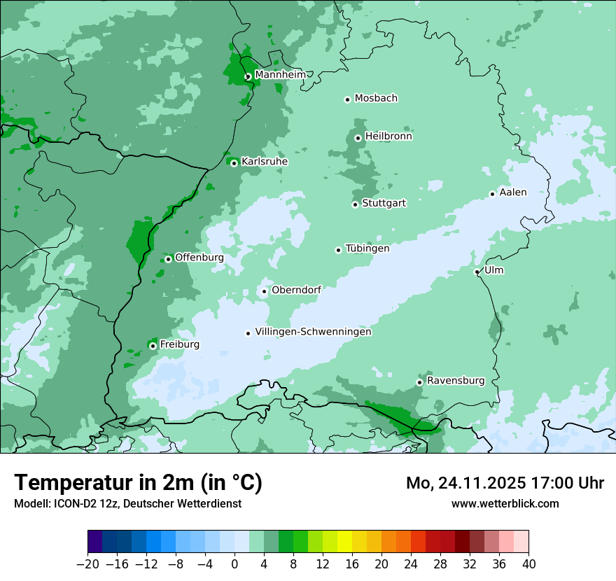 Modellkarten Temperatur