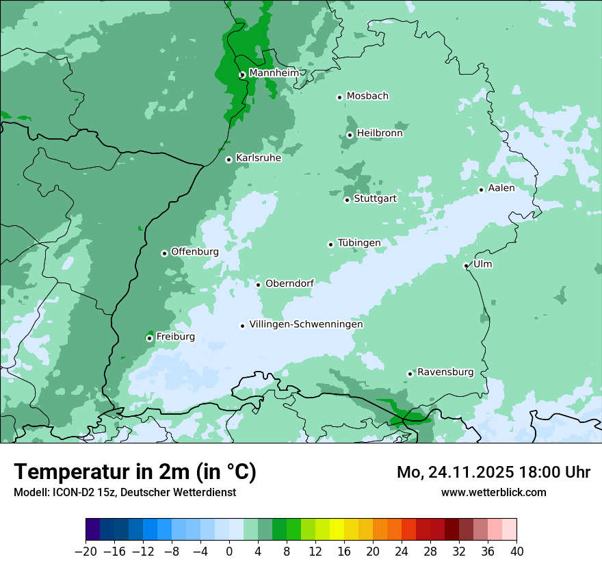 Modellkarten Temperatur