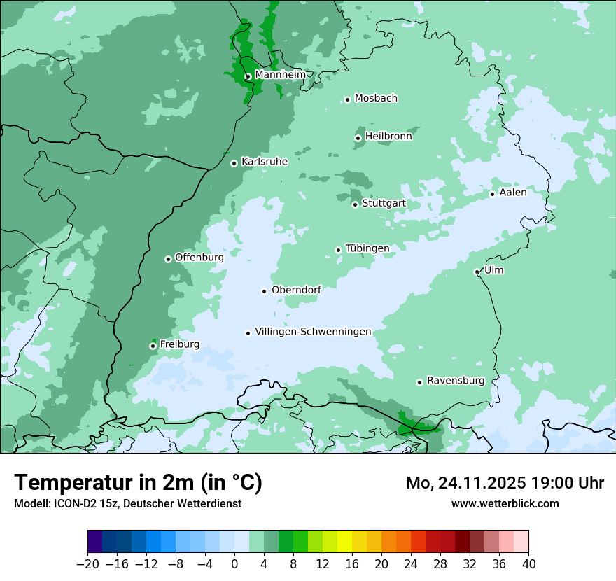 Modellkarten Temperatur