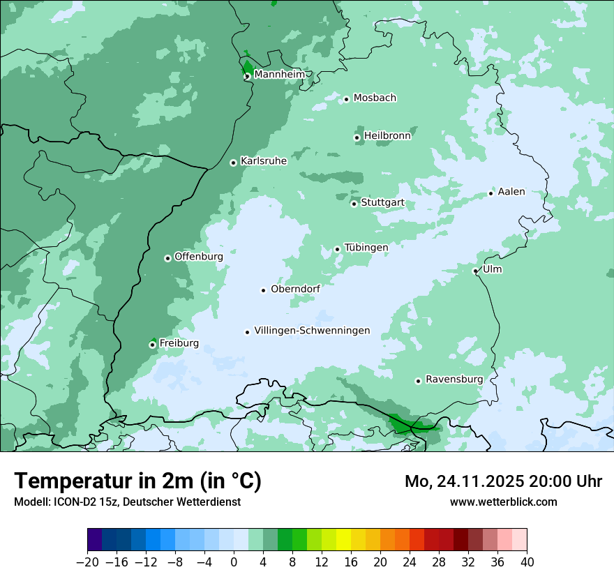Modellkarten Temperatur