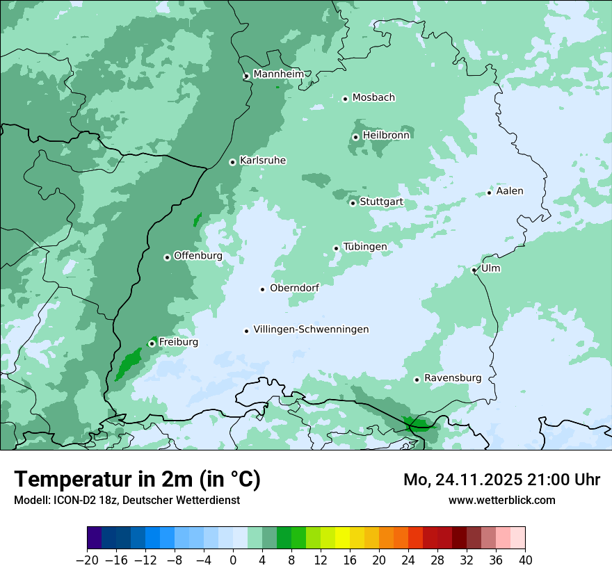Modellkarten Temperatur
