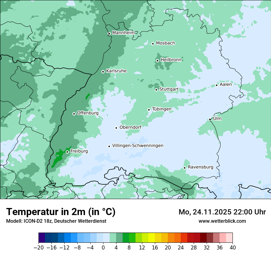 Modellkarten Temperatur