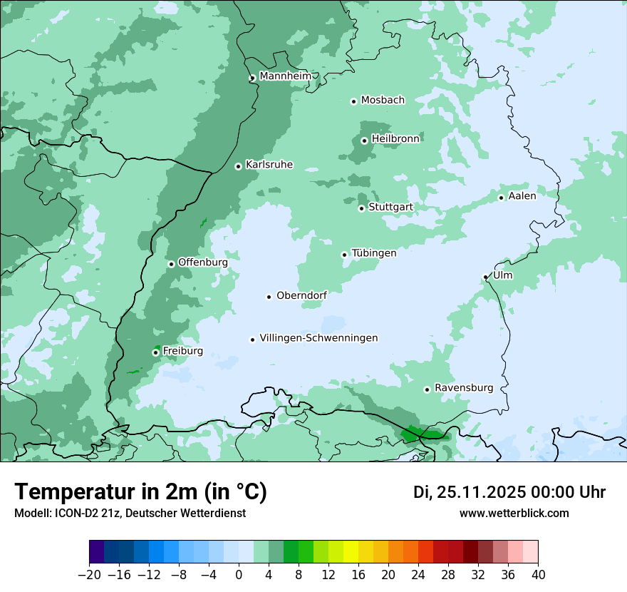 Modellkarten Temperatur