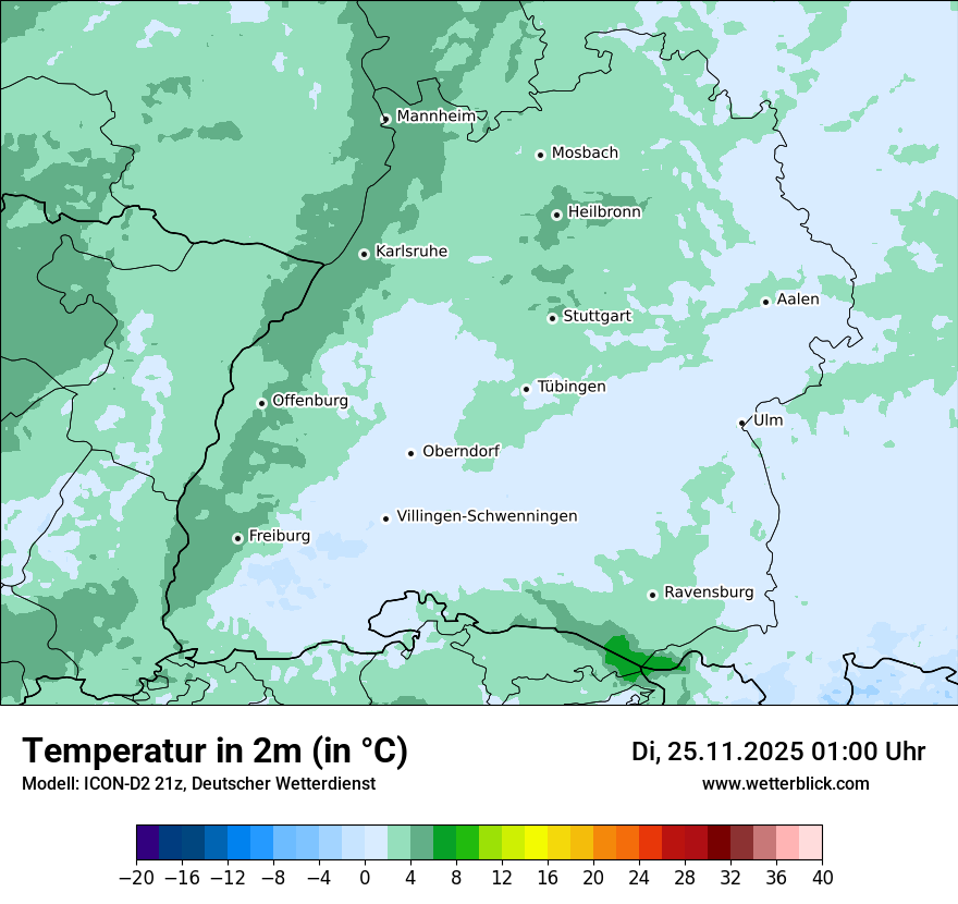 Modellkarten Temperatur