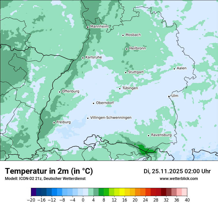 Modellkarten Temperatur