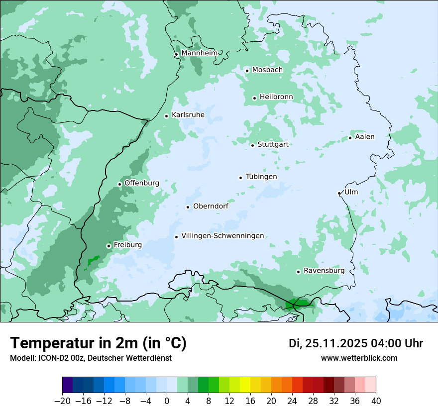 Modellkarten Temperatur