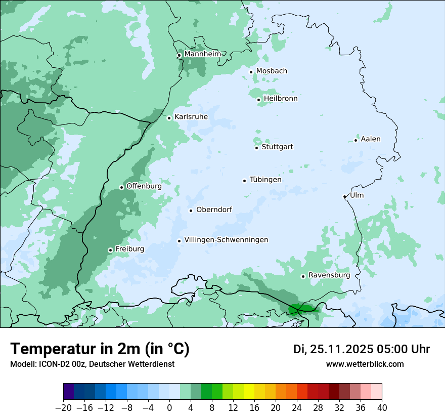 Modellkarten Temperatur
