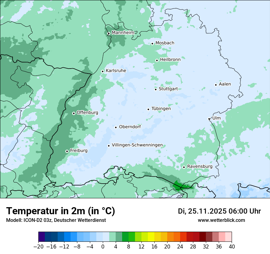 Modellkarten Temperatur