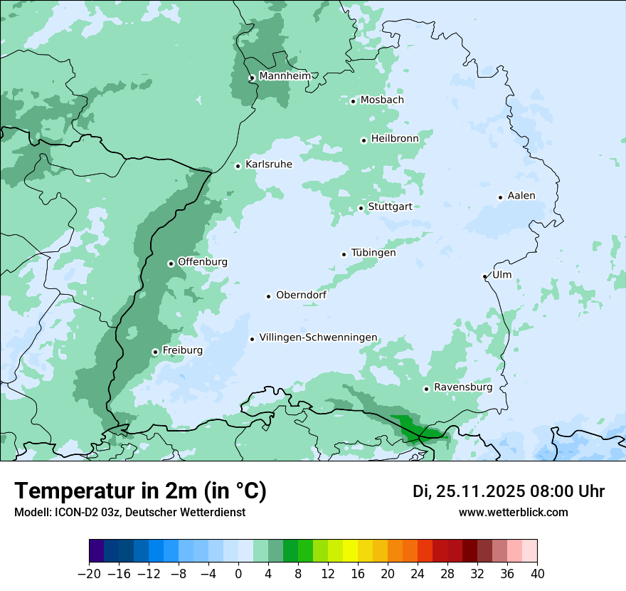 Modellkarten Temperatur