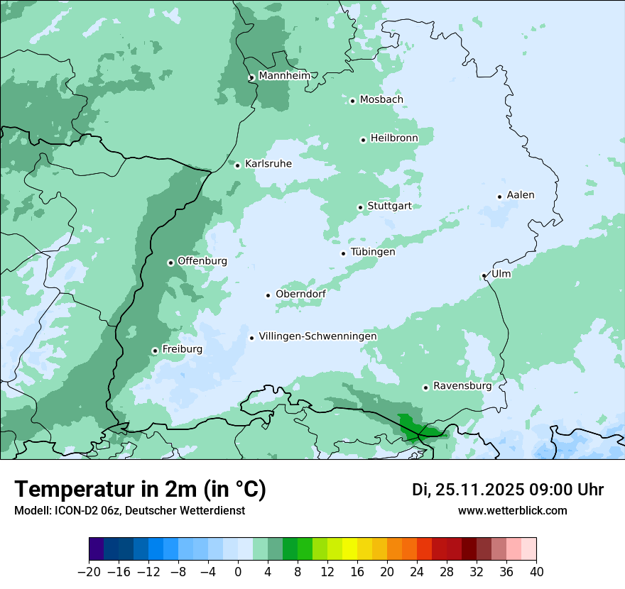 Modellkarten Temperatur