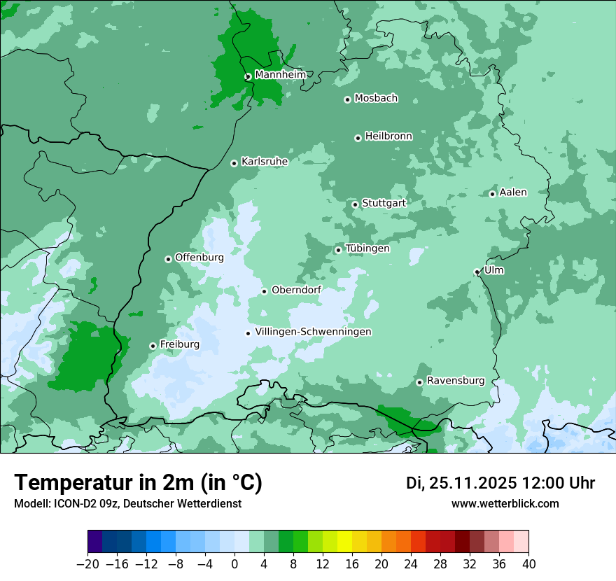 Modellkarten Temperatur