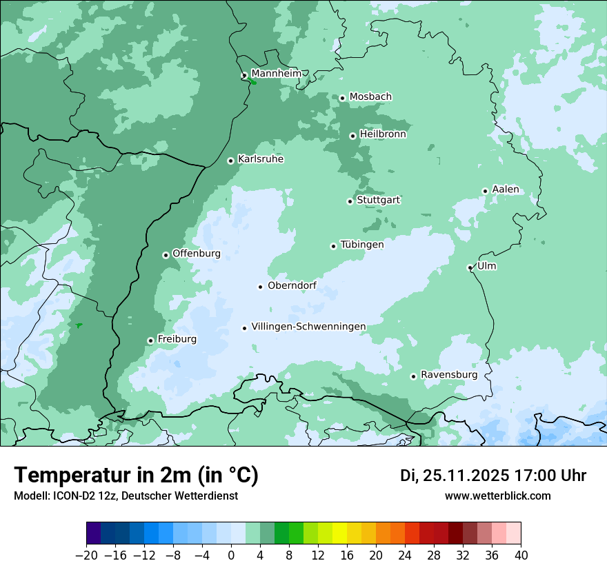 Modellkarten Temperatur