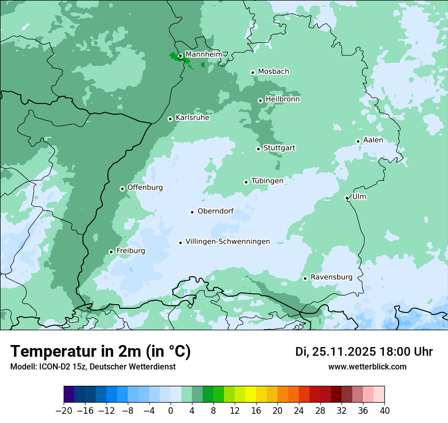Modellkarten Temperatur