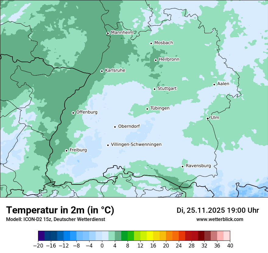 Modellkarten Temperatur