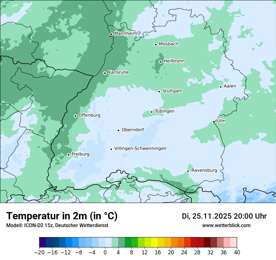 Modellkarten Temperatur