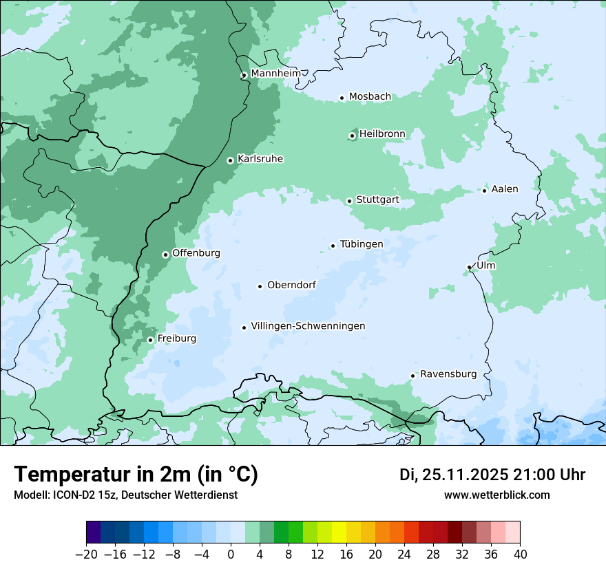Modellkarten Temperatur
