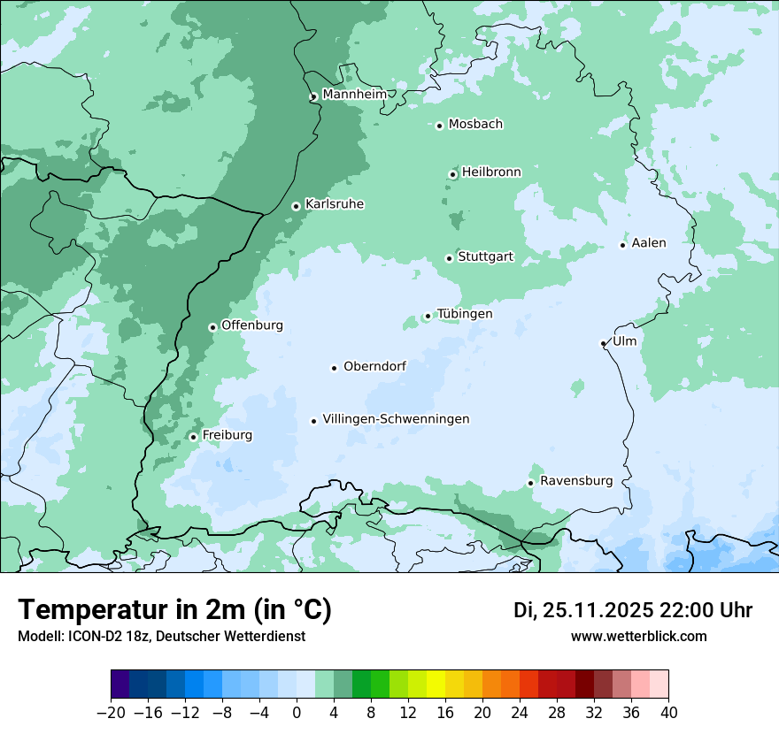 Modellkarten Temperatur
