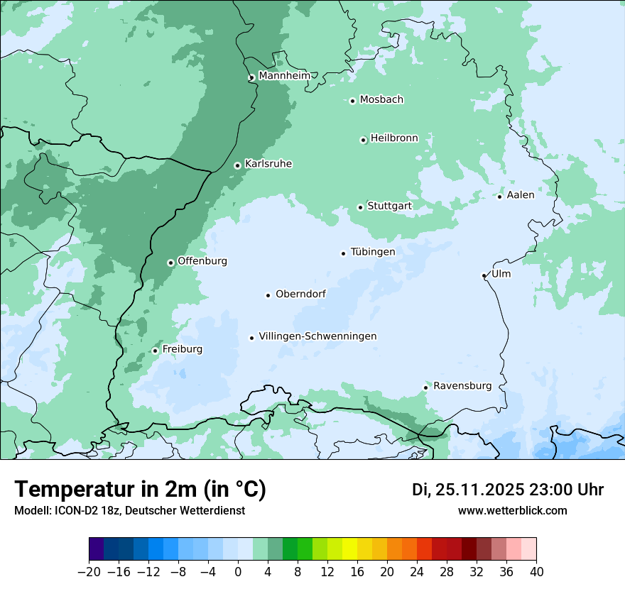 Modellkarten Temperatur