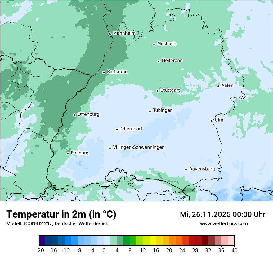 Modellkarten Temperatur