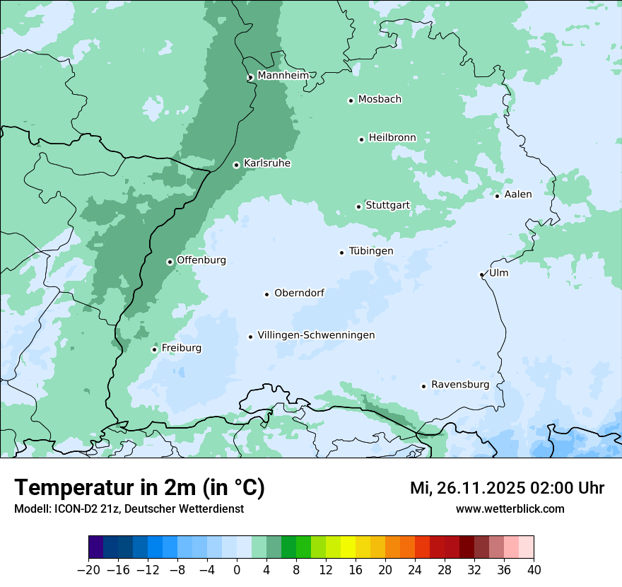 Modellkarten Temperatur