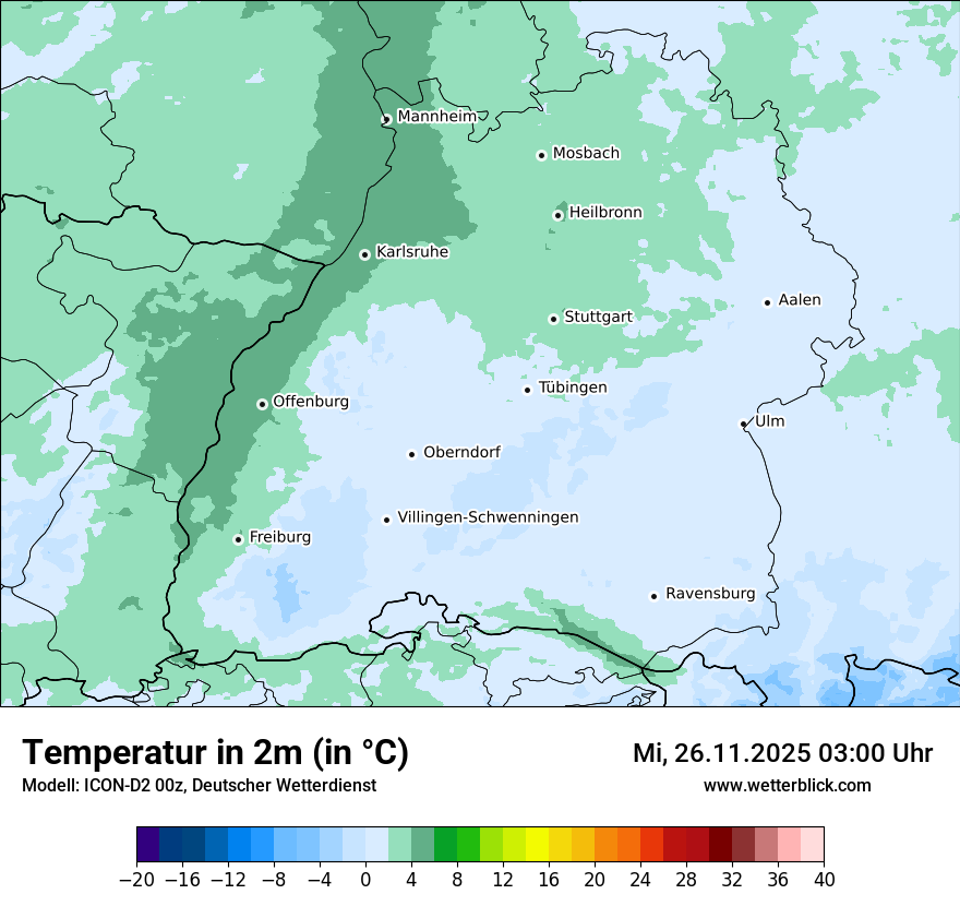 Modellkarten Temperatur